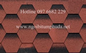NGÓI BITUM PHỦ ĐÁ KIỂU TỔ ONG MÀU ĐỎ ĐẬM
