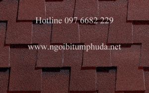 NGÓI BITUM PHỦ ĐÁ KIỂU VẨY RỒNG MÀU ĐỎ