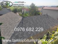 Mái thái với ngói bitum phủ đá kiểu 3 tab màu xám 3D